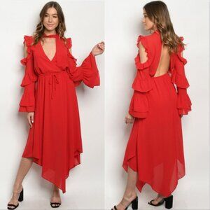 Lady In Red Midi Dress